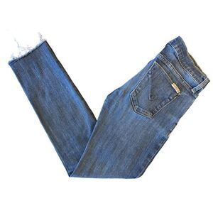 Hudson Collete Mid Rise Skinny Medium Wash Raw Hem Jeans Women's 26